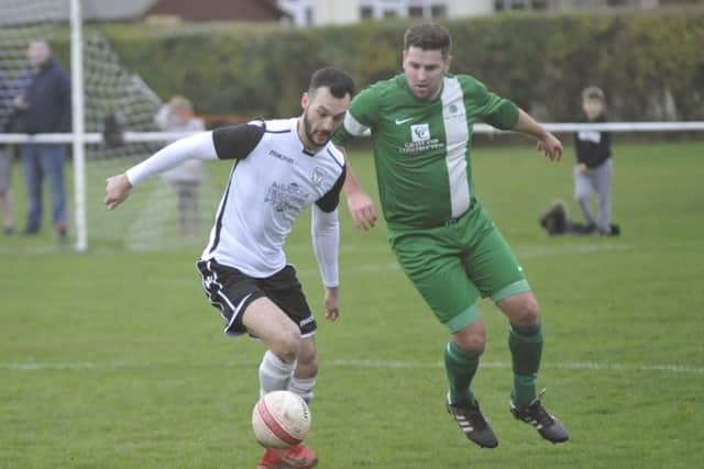 Jack McLean, scorer of Bexhill United's first goal and provider of the second, in possession